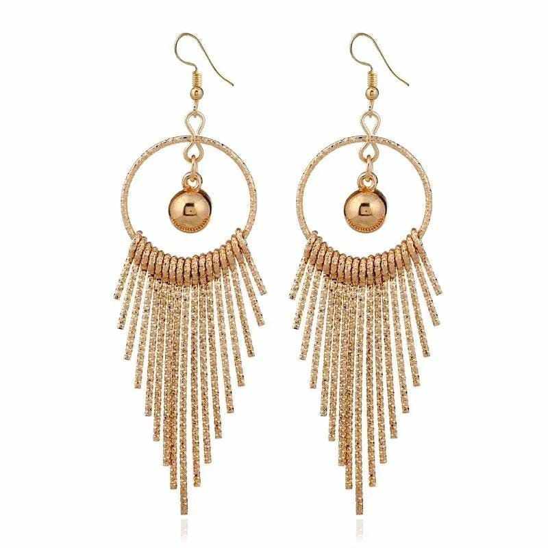 Vintage Fashion Tassel Glittering Swing Silver And Gold Earrings For Women BENNYS 