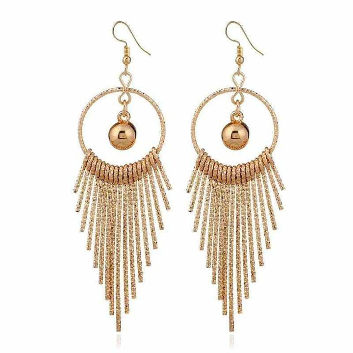 Vintage Fashion Tassel Glittering Swing Silver And Gold Earrings For Women BENNYS 
