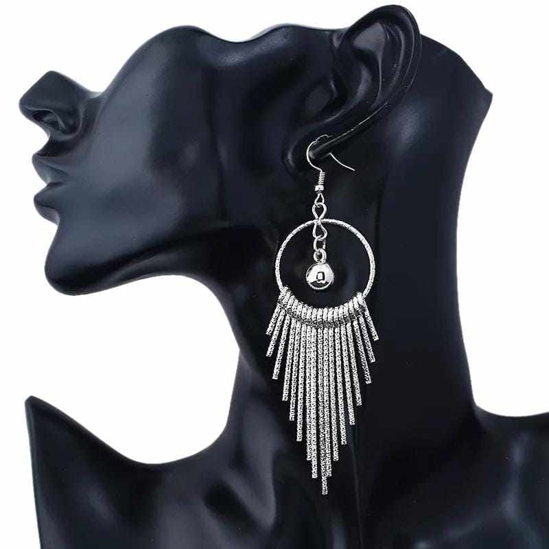 Vintage Fashion Tassel Glittering Swing Silver And Gold Earrings For Women BENNYS 