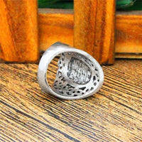 Vintage Flower Design Antique Silver Plated Fashion Rings BENNYS 