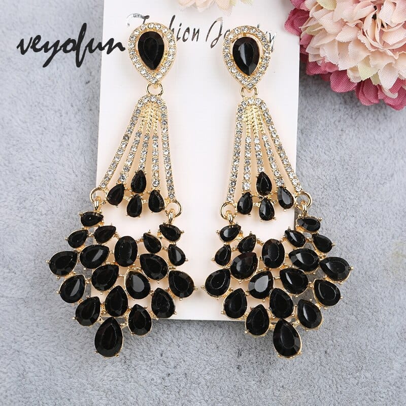 Vintage Hollow Crystal Rhinestone Drop Earrings For Women BENNYS 