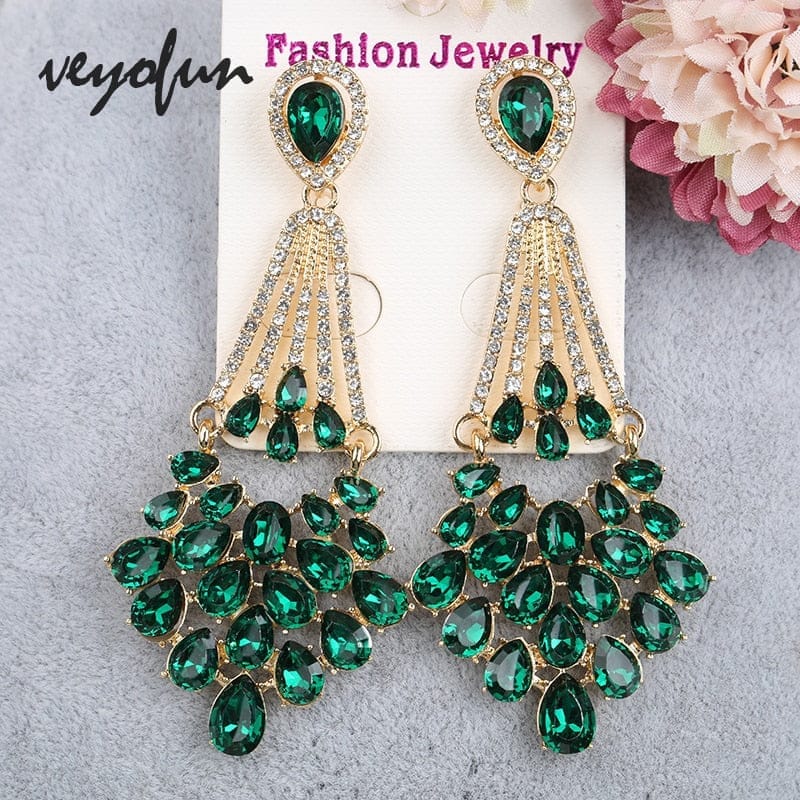 Vintage Hollow Crystal Rhinestone Drop Earrings For Women BENNYS 