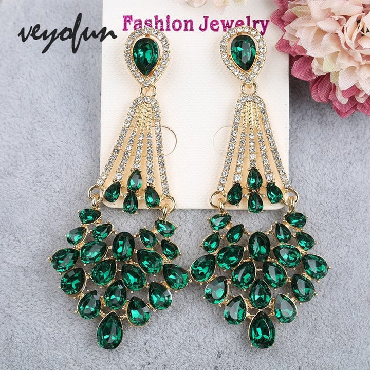 Vintage Hollow Crystal Rhinestone Drop Earrings For Women BENNYS 