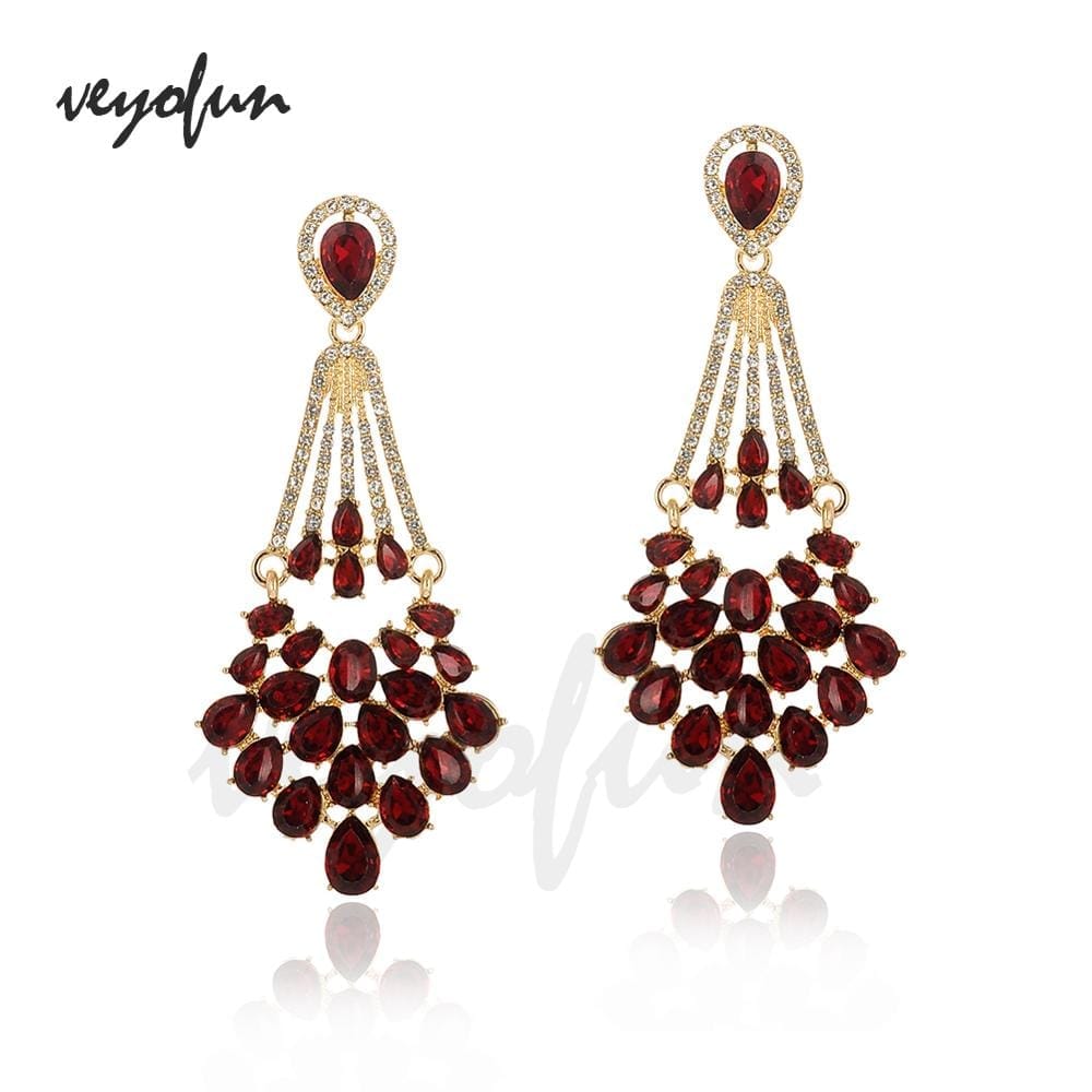 Vintage Hollow Crystal Rhinestone Drop Earrings For Women BENNYS 