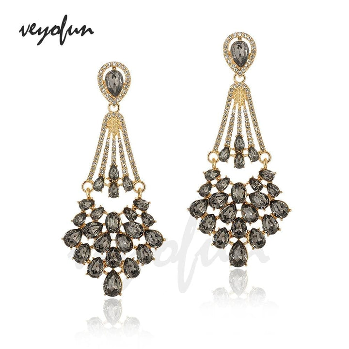 Vintage Hollow Crystal Rhinestone Drop Earrings For Women BENNYS 