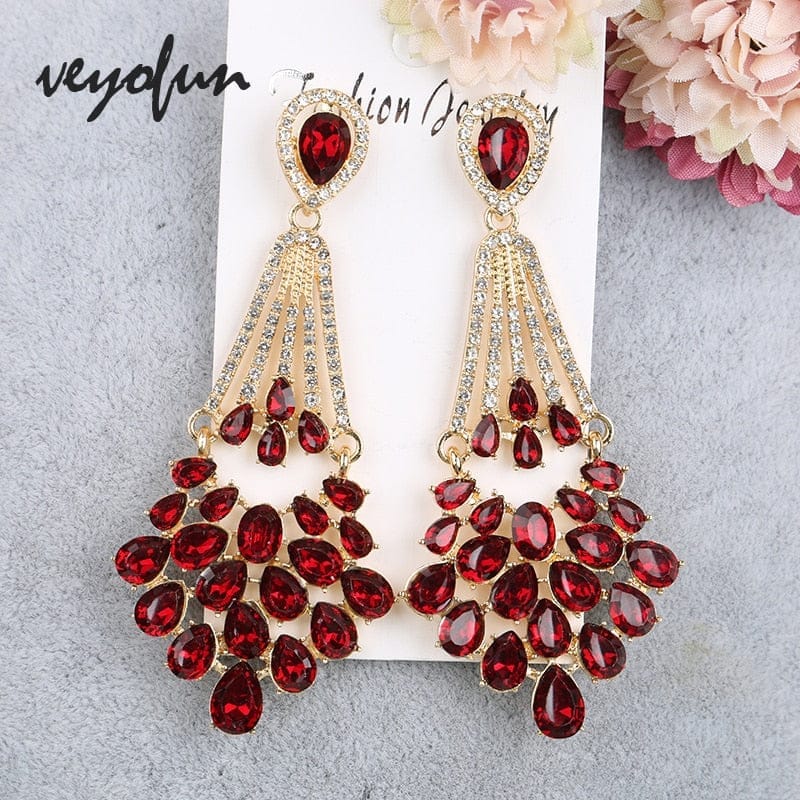 Vintage Hollow Crystal Rhinestone Drop Earrings For Women BENNYS 