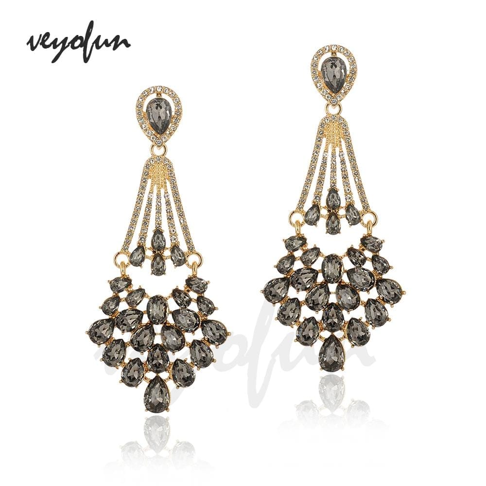 Vintage Hollow Crystal Rhinestone Drop Earrings For Women BENNYS 