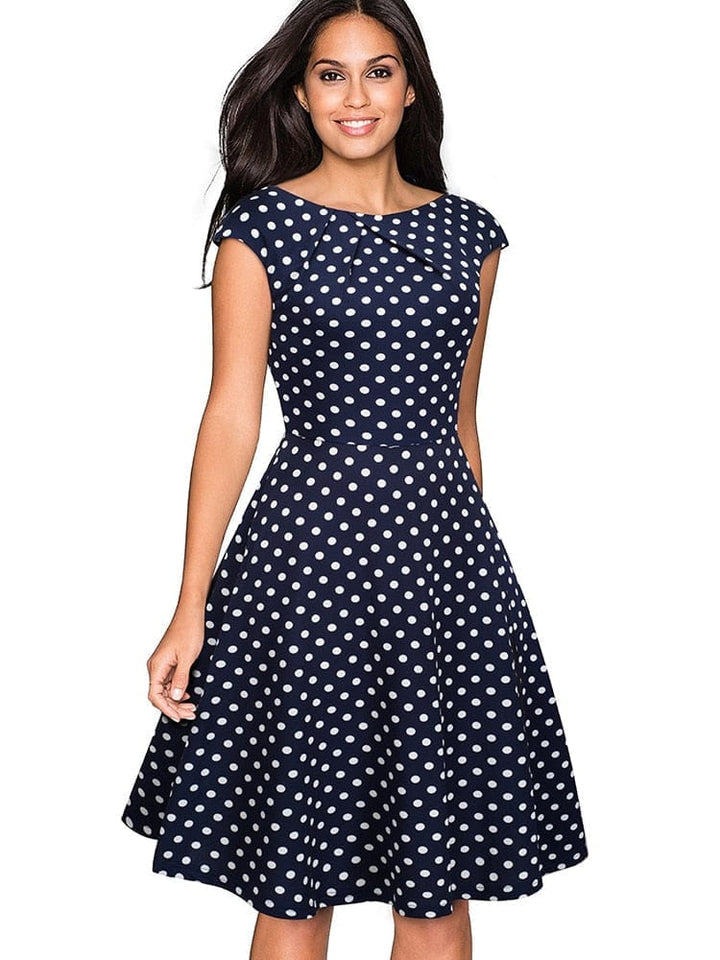 Vintage Solid Color Elegant Dresses with Cap Sleeve BENNYS 