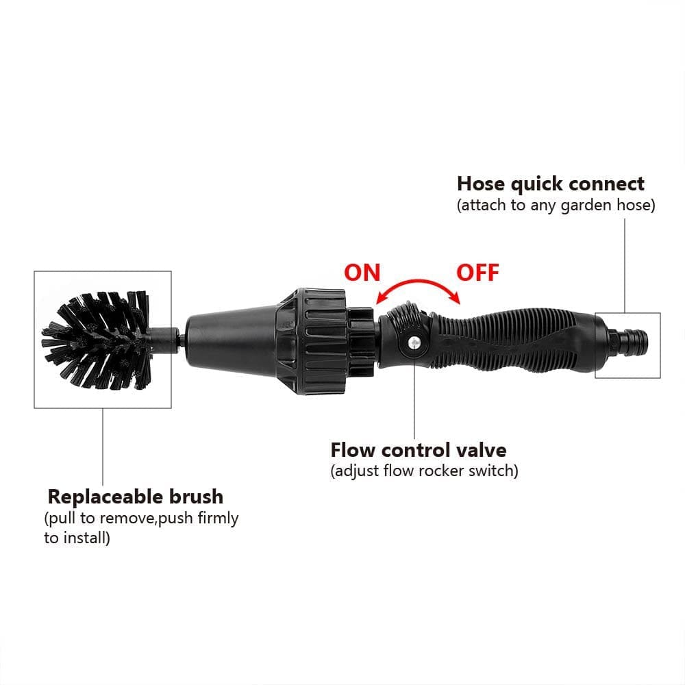 Water-driven Rotary Cleaning Brush Wash Hand-held Water Spray Brush BENNYS 