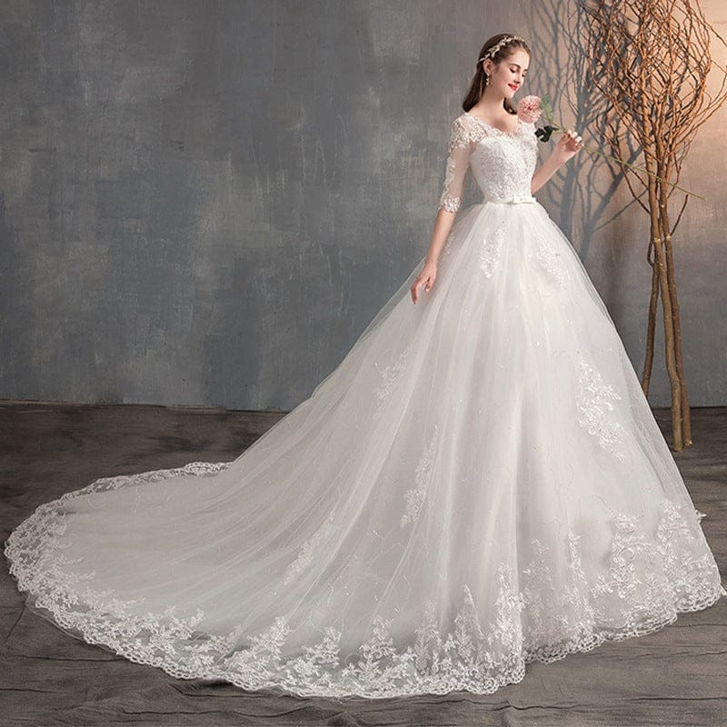 Lace empire hotsell waist wedding dresses