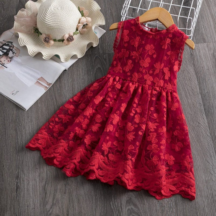 Western Style Butterfly Embroidery Sleeveless Princess Dress BENNYS 