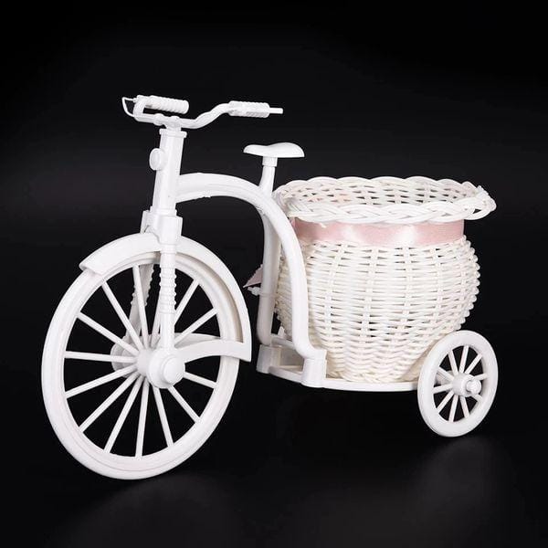 White Tricycle Design Flower Vase For Home & Weddding Decoration BENNYS 
