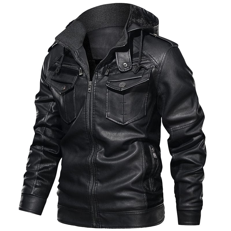 Winter And Autumn Men PU Jacket Pocket Fit Leather Coats Motorcycle Slim Male Jacket BENNYS 