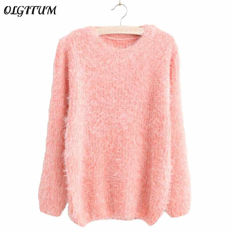 Winter Fashion Warm O-Neck  Pullover Long Sleeve Knitted Sweater For Women BENNYS 