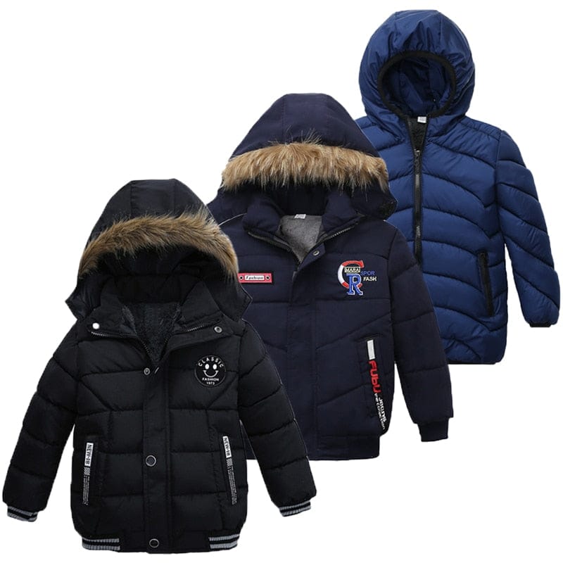 Boys winter coat outlet with fur hood