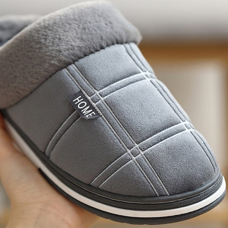 Winter warm slippers men Suede plush Indoor shoes for men BENNYS 