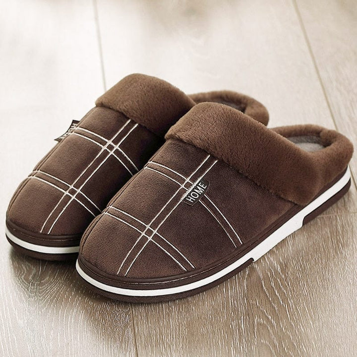 Winter warm slippers men Suede plush Indoor shoes for men BENNYS 