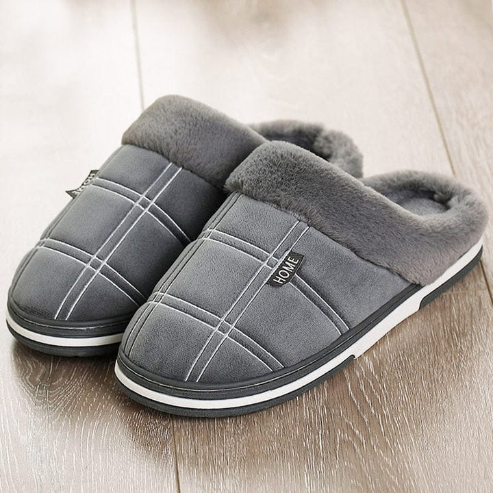 Winter warm slippers men Suede plush Indoor shoes for men BENNYS 