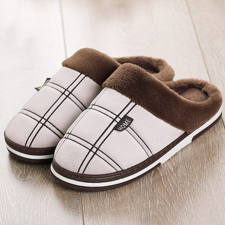 Winter warm slippers men Suede plush Indoor shoes for men BENNYS 