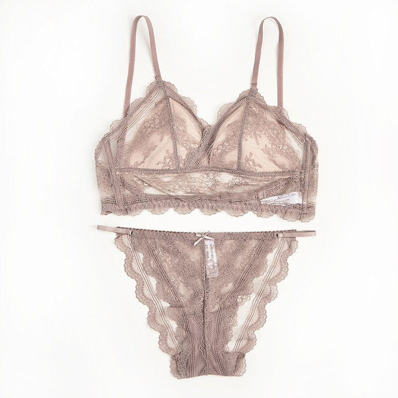 PB Open Bra Lingerie Lace Underwear Set –