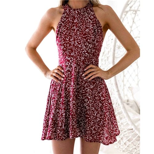 Women Boho Dress Sleeveless Mini Dress Lady Summer Beach Sundress BENNYS 