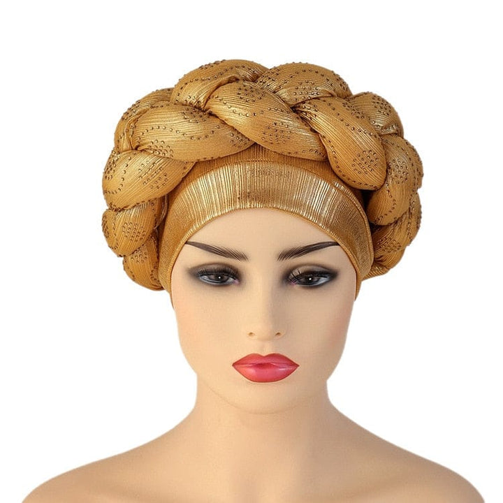 Women Braid Turbans Latest African Head-tie Ladies Sequin Head Wraps BENNYS 