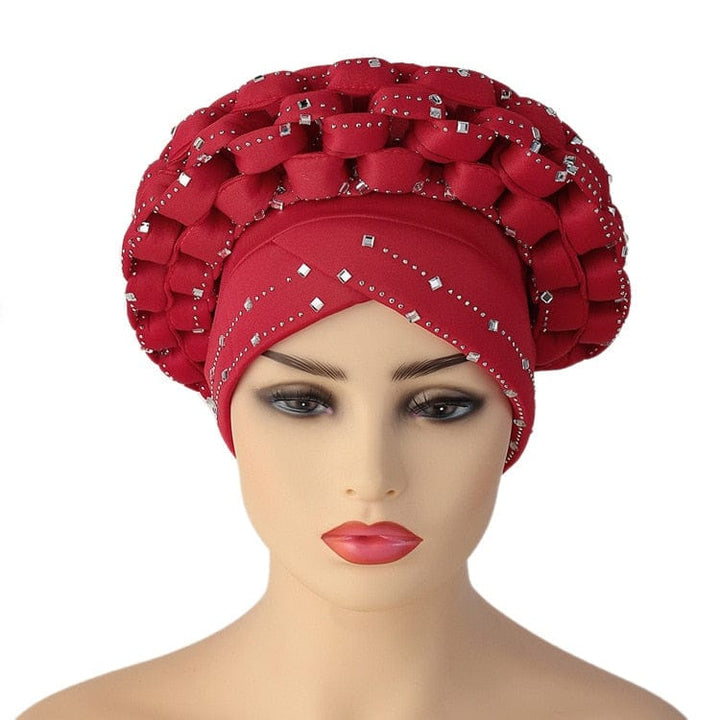 Women Braid Turbans Latest African Head-tie Ladies Sequin Head Wraps BENNYS 