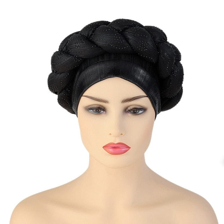 Women Braid Turbans Latest African Head-tie Ladies Sequin Head Wraps BENNYS 