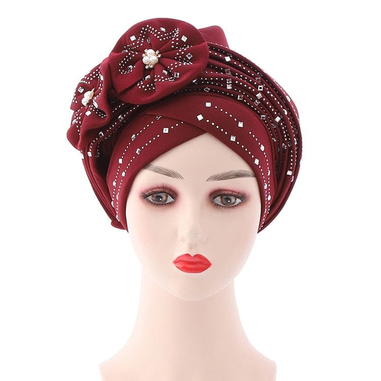 Women Braid Turbans Latest African Head-tie Ladies Sequin Head Wraps BENNYS 