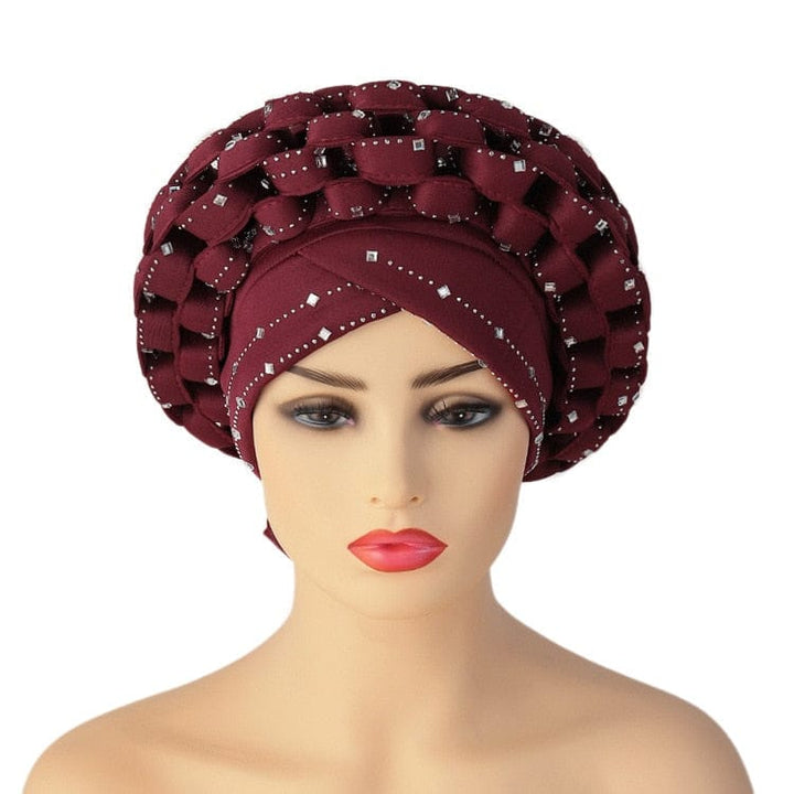 Women Braid Turbans Latest African Head-tie Ladies Sequin Head Wraps BENNYS 