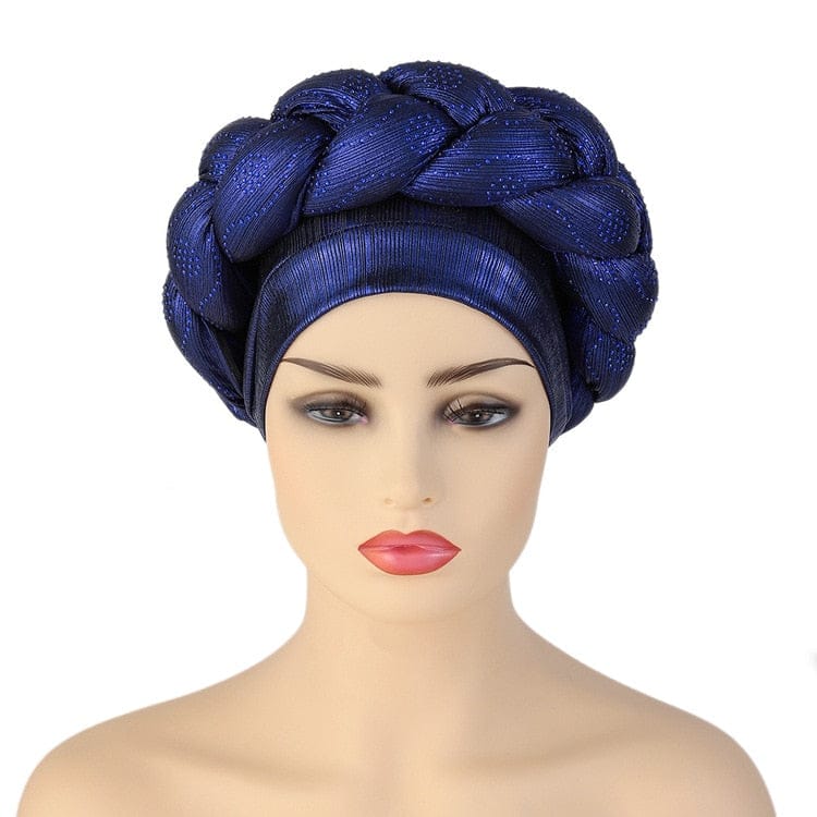 Women Braid Turbans Latest African Head-tie Ladies Sequin Head Wraps BENNYS 