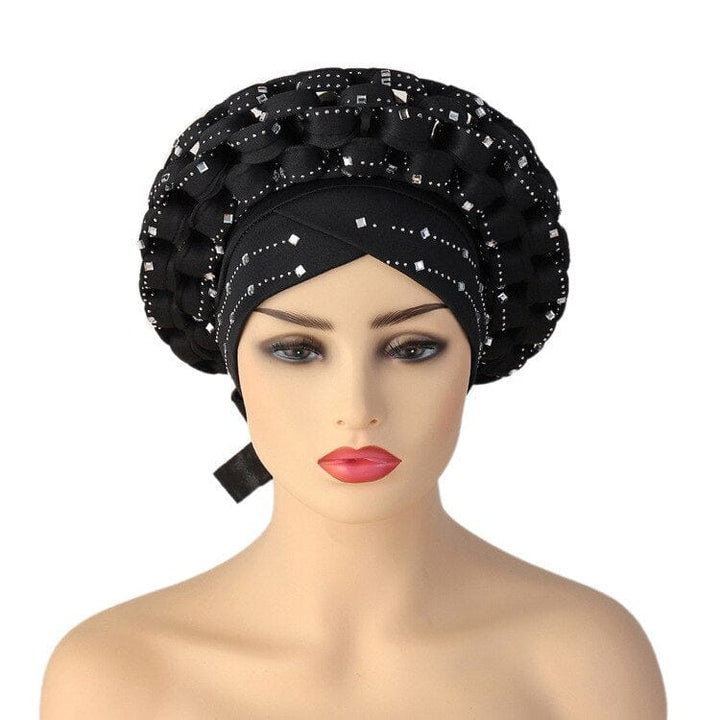 Women Braid Turbans Latest African Head-tie Ladies Sequin Head Wraps BENNYS 