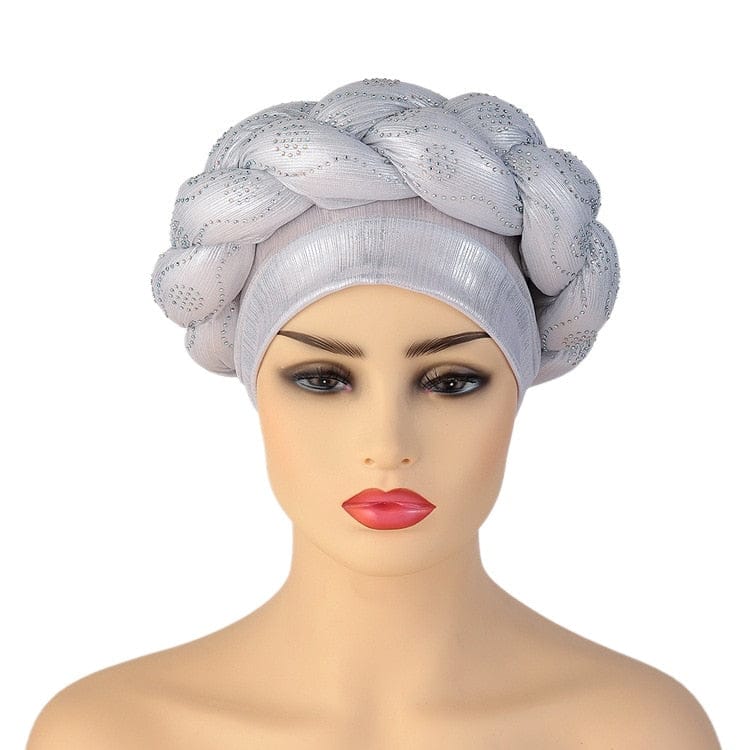 Women Braid Turbans Latest African Head-tie Ladies Sequin Head Wraps BENNYS 