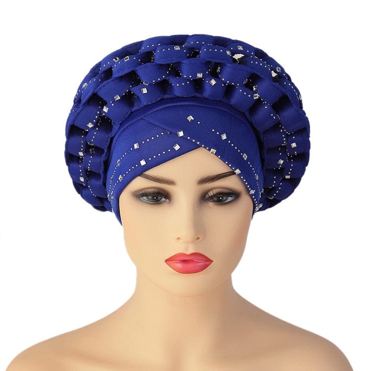 Women Braid Turbans Latest African Head-tie Ladies Sequin Head Wraps BENNYS 