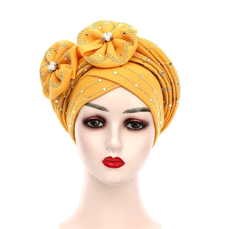 Women Braid Turbans Latest African Head-tie Ladies Sequin Head Wraps BENNYS 