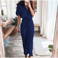 Women Elegant Shirt Dress Summer Fashion Printed Button Long Dresses BENNYS 