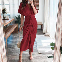 Women Elegant Shirt Dress Summer Fashion Printed Button Long Dresses BENNYS 