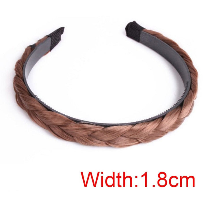 Women Hair Band Fishbone Braid Lazy Wig Twist Braid Headband BENNYS 