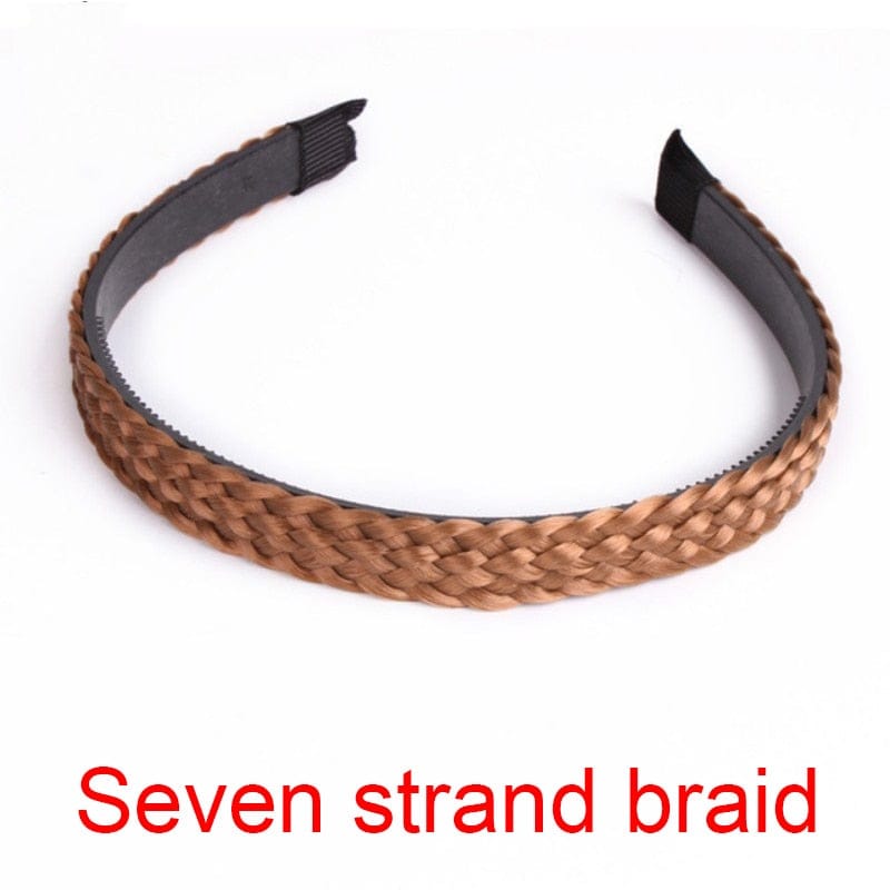 Benehair Braid Headband with Teeth Chunky Braided Hair Band Accessories for  Women Kids Synthetic Plaited Hairband Braiding Hairpiece Light Brown 45g