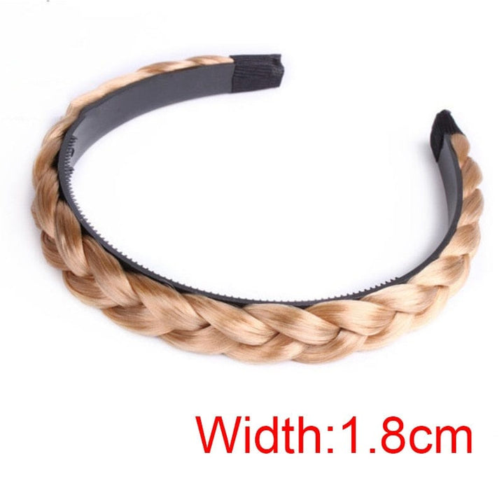 Women Hair Band Fishbone Braid Lazy Wig Twist Braid Headband BENNYS 