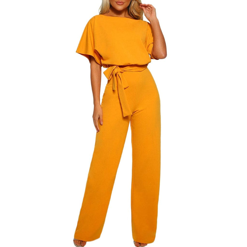 Women Jumpsuit Short Sleeve Playsuit Straight Jumpsuit BENNYS 