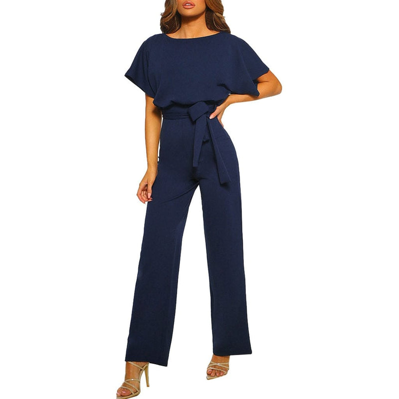 Women Jumpsuit Short Sleeve Playsuit Straight Jumpsuit BENNYS 