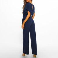 Women Jumpsuit Short Sleeve Playsuit Straight Jumpsuit BENNYS 