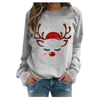 Women Loose Christmas Print Fleece Sweater BENNYS 