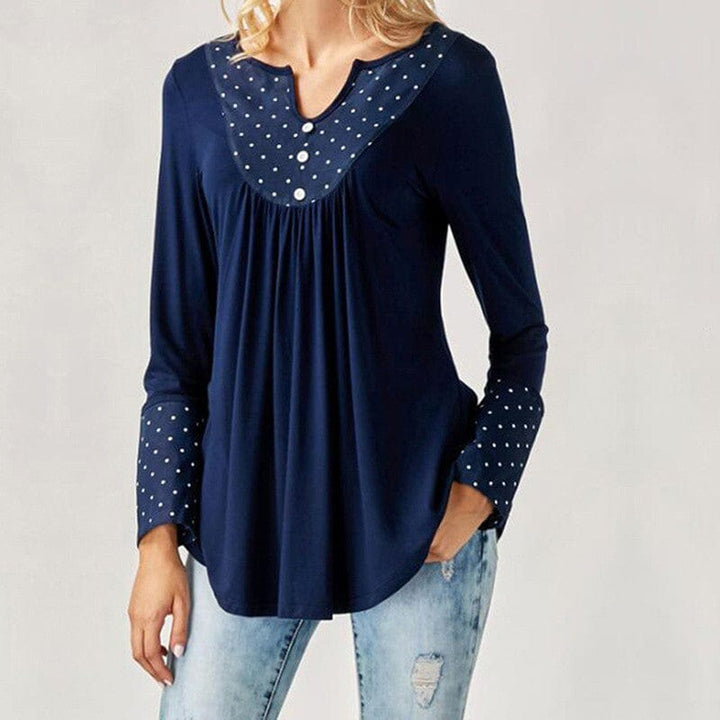 Women Loose Ruffled Hem Blouse Fall Casual Draped Tops BENNYS 