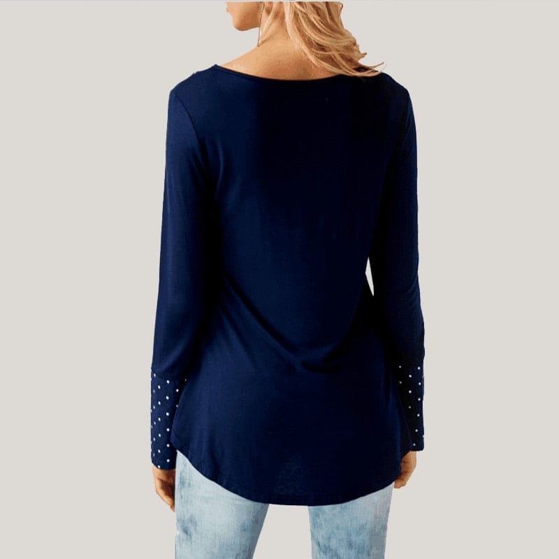 Women Loose Ruffled Hem Blouse Fall Casual Draped Tops BENNYS 