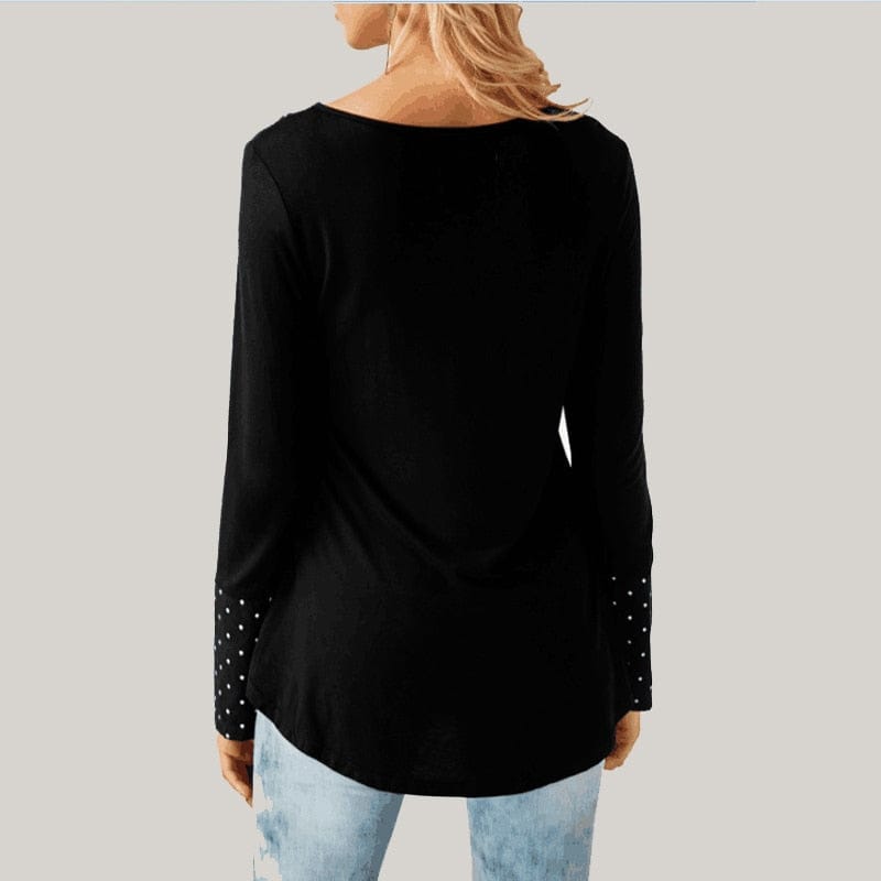 Women Loose Ruffled Hem Blouse Fall Casual Draped Tops BENNYS 