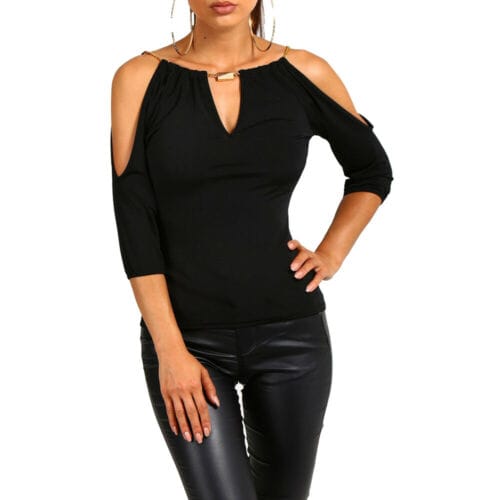 Women Loose Summer Cotton Casual Tops Off Shoulder Top BENNYS 