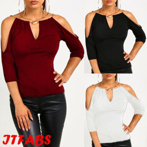 Women Loose Summer Cotton Casual Tops Off Shoulder Top BENNYS 