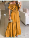 Women Maxi Summer Dresses Solid Casual  Dress BENNYS 